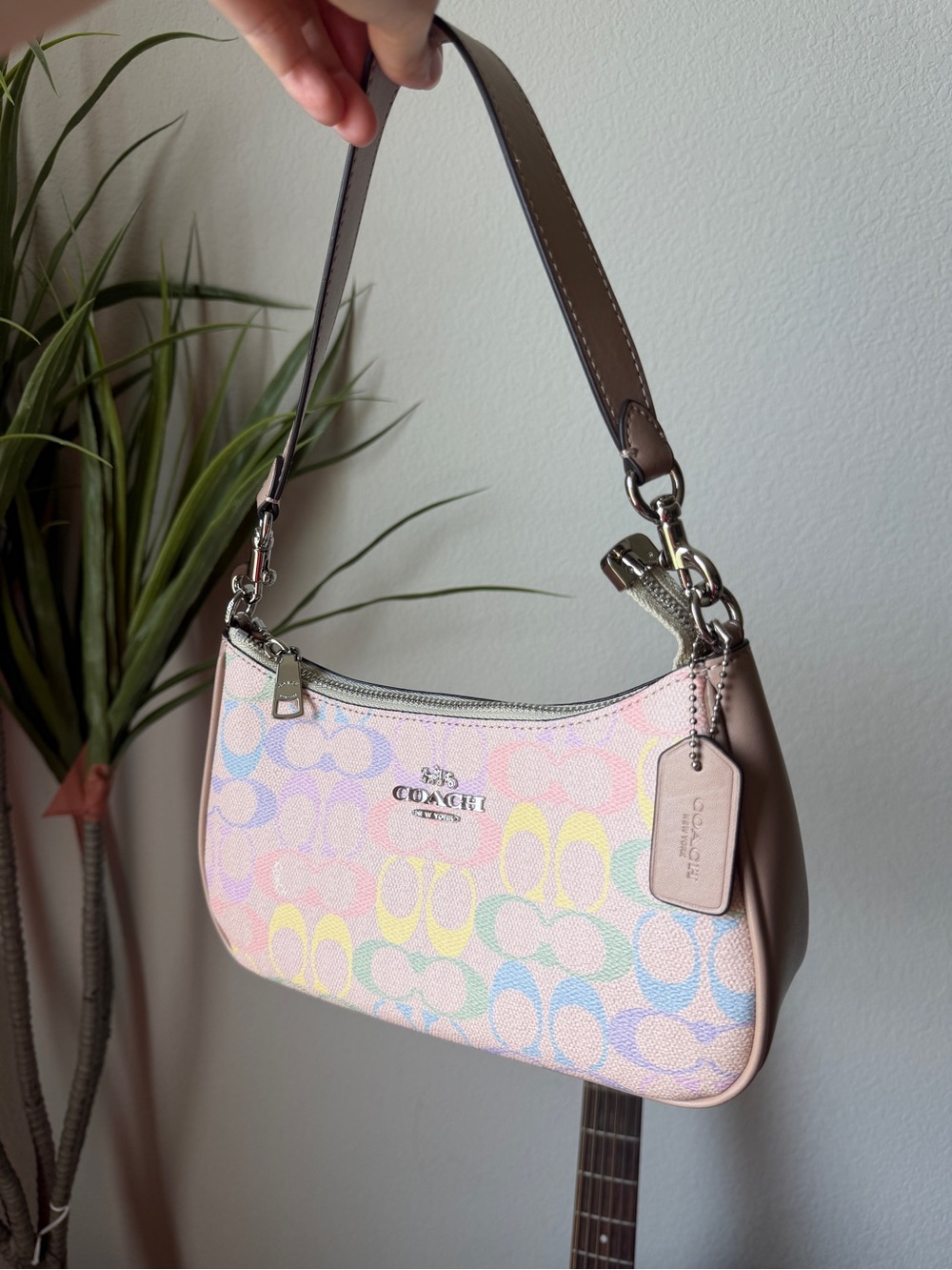 Coach Pastel Rainbow Signature Canvas Shoulder Bag